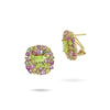 Boccadamo - Orecchini placcati oro giallo con fiore di zirconi bianchi, rubino e verdi