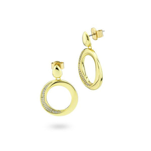 Boccadamo - Orecchini placcati oro giallo con pendente di pavè di zirconi