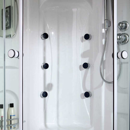 Cabina doccia multifunzione con idromassaggio e bagno turco 90x90 Bali