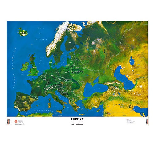 GEOGRAMMA - MAPPA EUROPA CARTA SATELLITARE 136,5X100CM scala 1:4.850.000