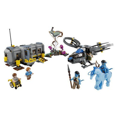 Lego avatar 75573 montagne fluttuanti: sito 26 e samson rda, giochi per bambini con 5 minifigure ed elicottero giocattolo