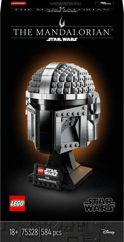 Lego star wars 75328 casco del mandaloriano, elmo da collezione, regalo per adulti da esposizione di guerre stellari