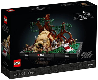 Lego star wars 75330 diorama addestramento jedi su dagobah, set guerre stellari per adulti, minifigure yoda e luke skywalker