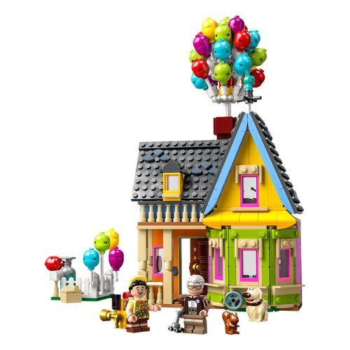 Lego disney e pixar 43217 casa di up, modellino con palloncini e figure di carl, russell e dug set disney 100° anniversario