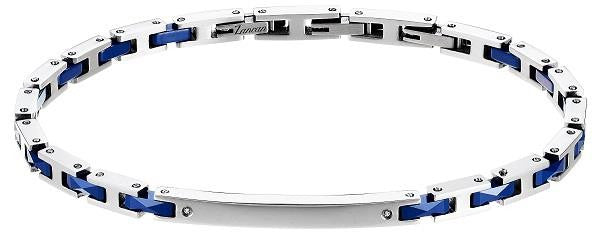 Zancan- Bracciale da uomo in Acciaio e Ceramica blu