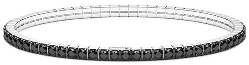 Zancan -  Bracciale Uomo Tennis Argento 925 Zirconi nero Elastico