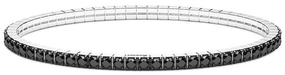 Zancan -  Bracciale Uomo Tennis Argento 925 Zirconi nero Elastico