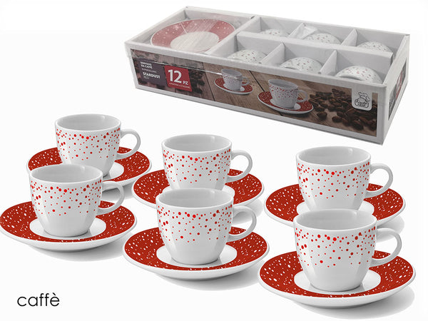 Box Caffè 6+6 9cl in Porcellana Stardust