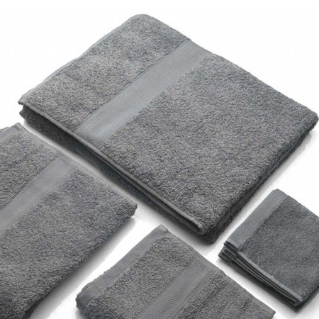 Set di Asciugamani per il bagno in cotone di colore grigio