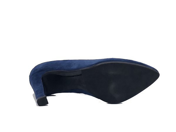 DONNA SOFT Décolleté in suede blu con fondo cuoio MOT824