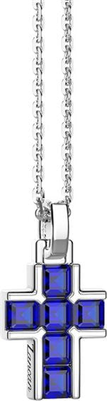 Zancan - Collana croce in argento con pietre naturali