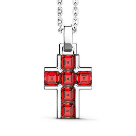 Zancan - Collana croce in argento con pietre naturali