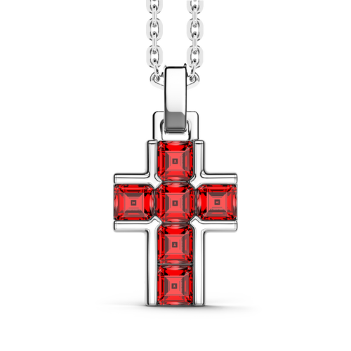 Zancan - Collana croce in argento con pietre naturali