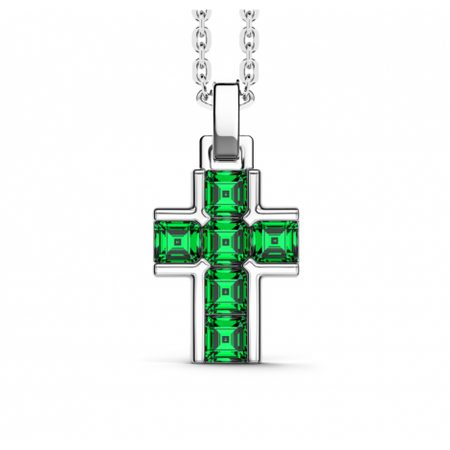 Zancan - Collana croce in argento con pietre naturali