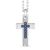 Zancan - Collana in argento con pendente a croce e spinelli blu