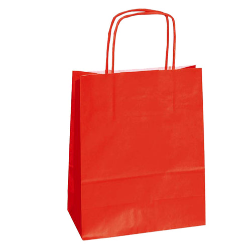 25 Shoppers Carta Kraft 45X15X50Cm Twisted Rosso