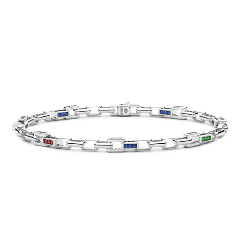 Zancan - Bracciale in argento con pietre naturali.