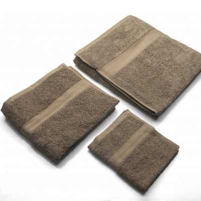 Set di Asciugamani per il bagno in cotone di colore marrone