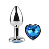 Plug Anale A Forma Di Cuore Blu Zaffiro Taglia L
