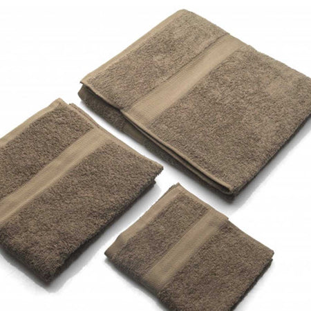 Set di Asciugamani per il bagno in cotone di colore marrone