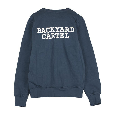 BACKYARD CARTEL Felpa Girocollo Uomo Sweatshirt Back Label C Navy da uomo