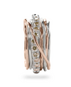 Rubinia Gioielli - Anello Filodellavita Prezioso - 13 fili in Oro Rosa 9kt, Argento 925 e Diamanti Brown