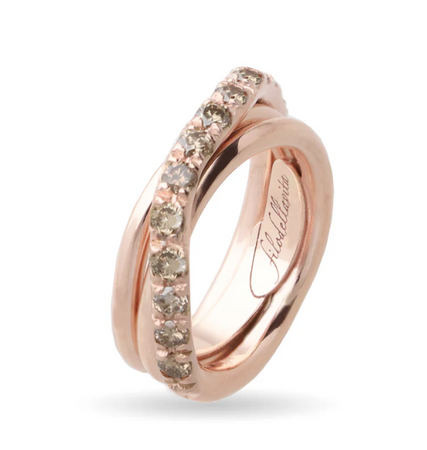 Rubinia Gioielli -  Anello Filodellavita Prezioso 3 fili e Diamanti Brown da 0.80ct