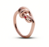 Rubinia Gioielli -  Anello Nodi d'Amore in Oro Rosa 9kt e Rubino