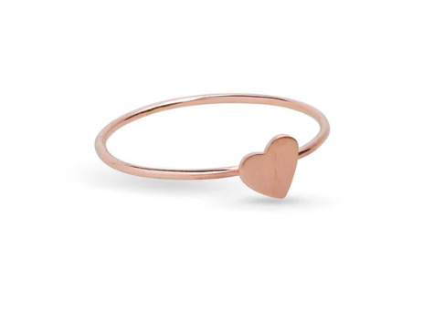 Rubinia Gioielli -  Anello Filodamore in Oro Rosa 9kt con Cuore Piccolo in Oro Rosa 9kt