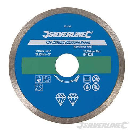 Lama diamantata a disco per taglio piastrelle ideale con smerigliatrici angolari Silverline Silverline
