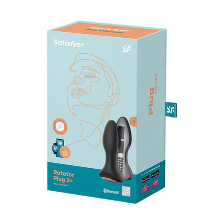 SATISFYER ANAL PLUG SPINA ANALE VIBRANTE VIBRATORE ROTANTE IN SILICONE ANALLERGICO NERO CON APP SMARTPHONE