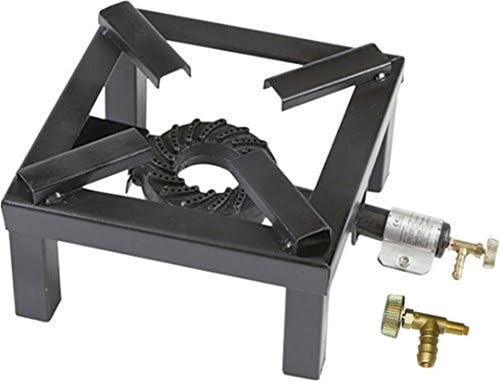 FORNELLONE ROSSO / NERO A GAS CM 40 X 40 8.5 KW GAS BOMBOLA + RUBINETTO  METANO