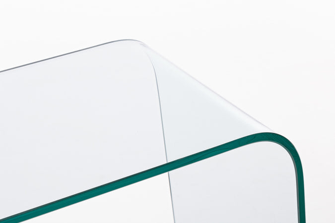 Scrivania "Iride" porta PC con struttura in vetro trasparente 125 X 40 cm per ufficio e cameretta