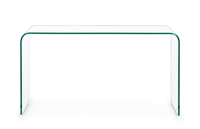 Scrivania "Iride" porta PC con struttura in vetro trasparente 125 X 40 cm per ufficio e cameretta