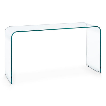 Scrivania "Iride" porta PC con struttura in vetro trasparente 125 X 40 cm per ufficio e cameretta