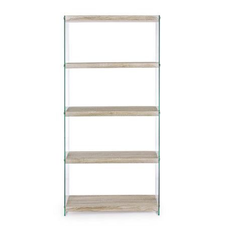Libreria moderna "Sury Larga" in vetro e legno di design per cameretta ed ufficio