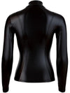 Top manica lunga con zip Nero Elasticizzato