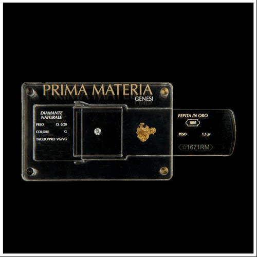 Prima Materia - Diamante G-SI1 e Pepita in Oro 999 in Blister