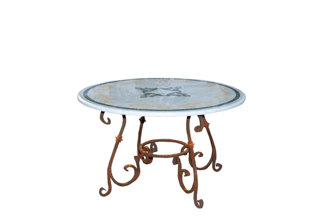 Biscottini Biscottini Base Tavolo Rotonda Ferro Forgiato Naturale Interno Esterno