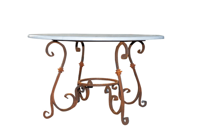 Biscottini Biscottini Base Tavolo Rotonda Ferro Forgiato Naturale Interno Esterno