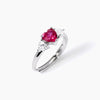 Mabina -   Anello con rubino sintetico taglio cuore LOVELY