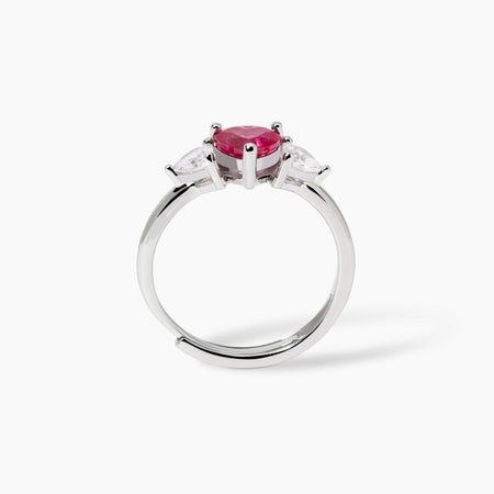 Mabina -   Anello con rubino sintetico taglio cuore LOVELY