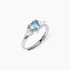 Mabina -  Anello con acquamarina sintetica taglio cuore LOVELY