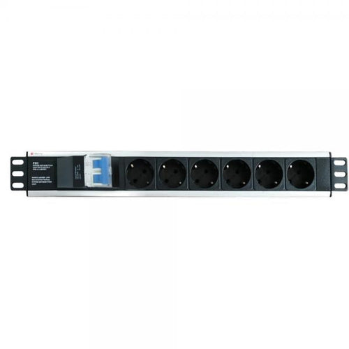 Multipresa 6 Posti da Rack 19'' con Magnetotermico Spina Schuko Angolata 1.5U