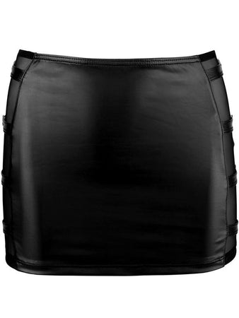 Mini gonna con fibbie Nero Elasticizzato