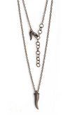 MANO J - COLLANA LINEA CHARMS CON CORNETTO IN TITANIO, 5 DIAMANTI BLACK E CATENA