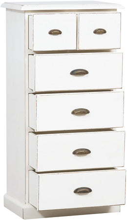 Biscottini Cassettiera Country Biscottini legno tiglio bianca anticata 63x41x120 6