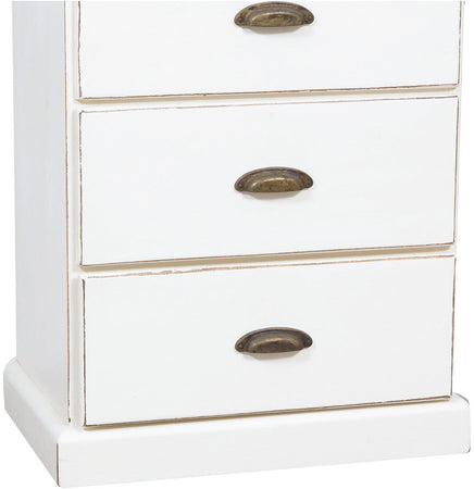 Biscottini Cassettiera Country Biscottini legno tiglio bianca anticata 63x41x120 6