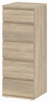 KIT CASSETTIERA CASSETTONE 5 CASSETTI NOVA CM. 40X40X105H BIANCO O ROVERE