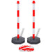 Set Stradale Avvertenza con Pali e Catena in Plastica 10 m Rosso e Bianco